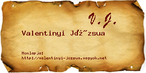 Valentinyi Józsua névjegykártya